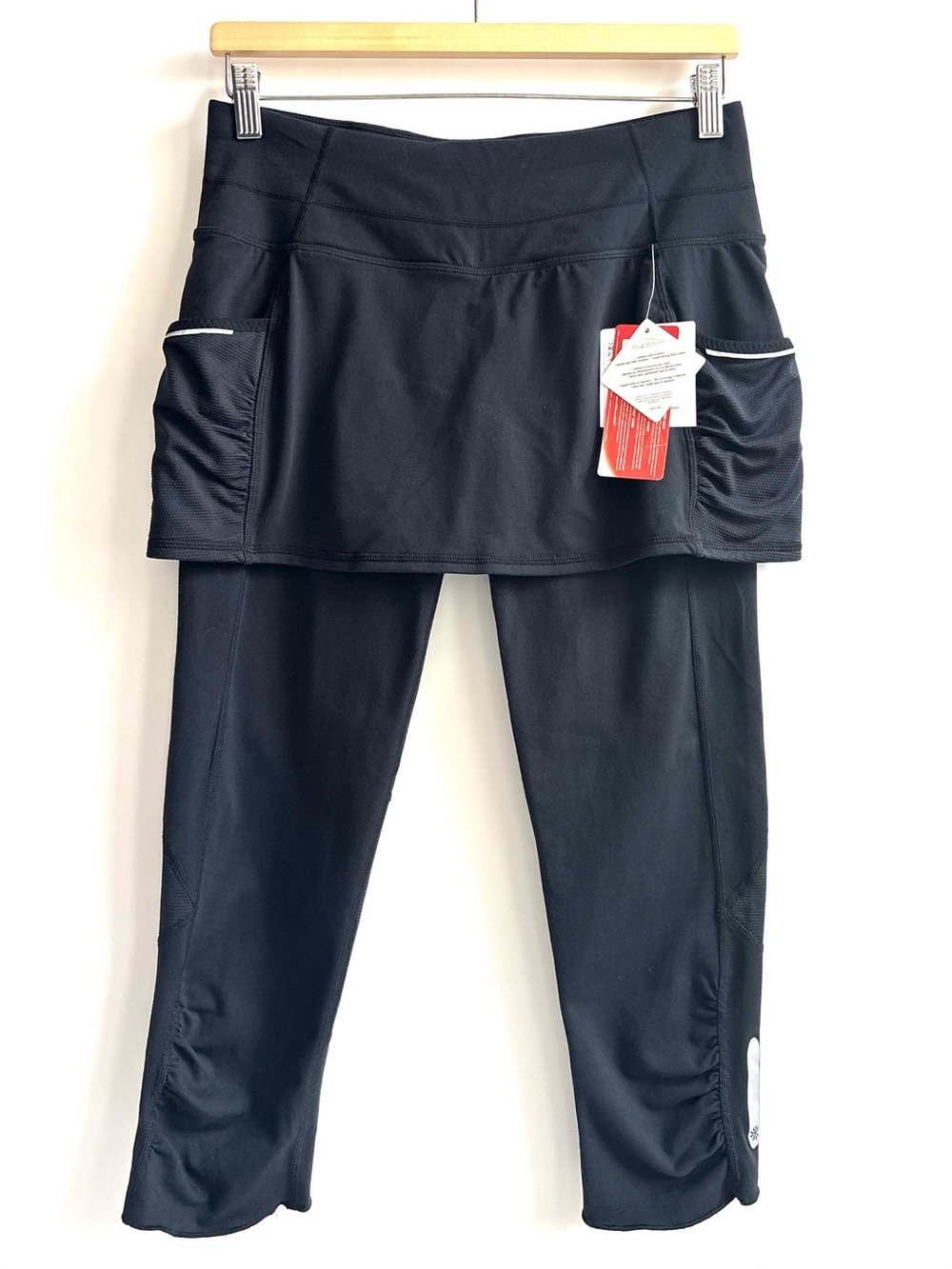 Athleta Acceleration 2 IN 1 CAPRI Black Skirted Leggings Set Size Small